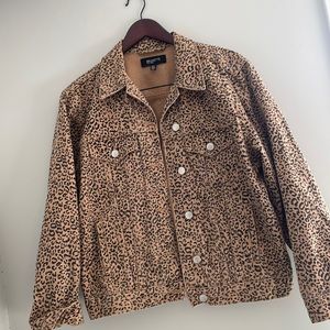 BRUNETTE THE LABEL LEOPARD JEAN JACKET